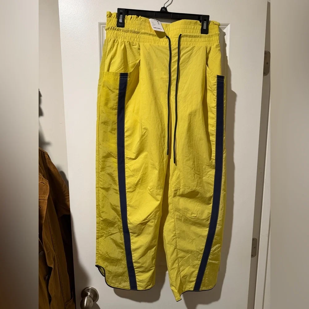 Free People Movement Yellow Track Pants with Black Stripes 🔥 - Picture 1 of 3